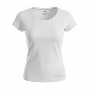 Fila Sport Womens M White Activewear T-Shirt Lightweight Stretch Fabric